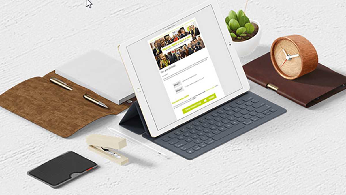 De nieuwsbrief van Televic Conference op laptopscherm