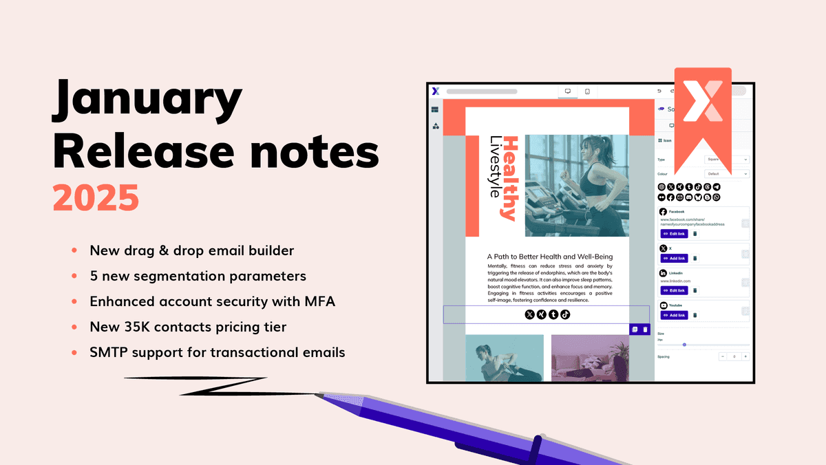Januari 2025 release notes: drag & drop builder en nieuwe segmentatie-opties