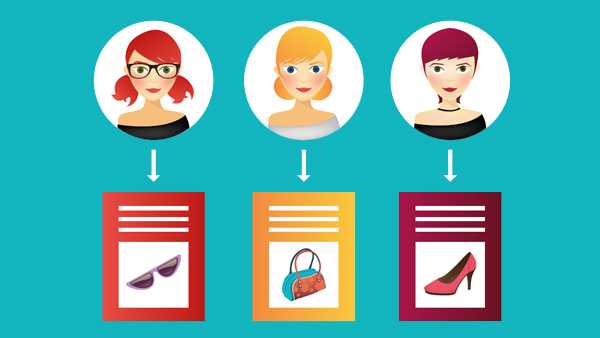 Drie vrouwen krijgen ieder gepersonaliseerde content