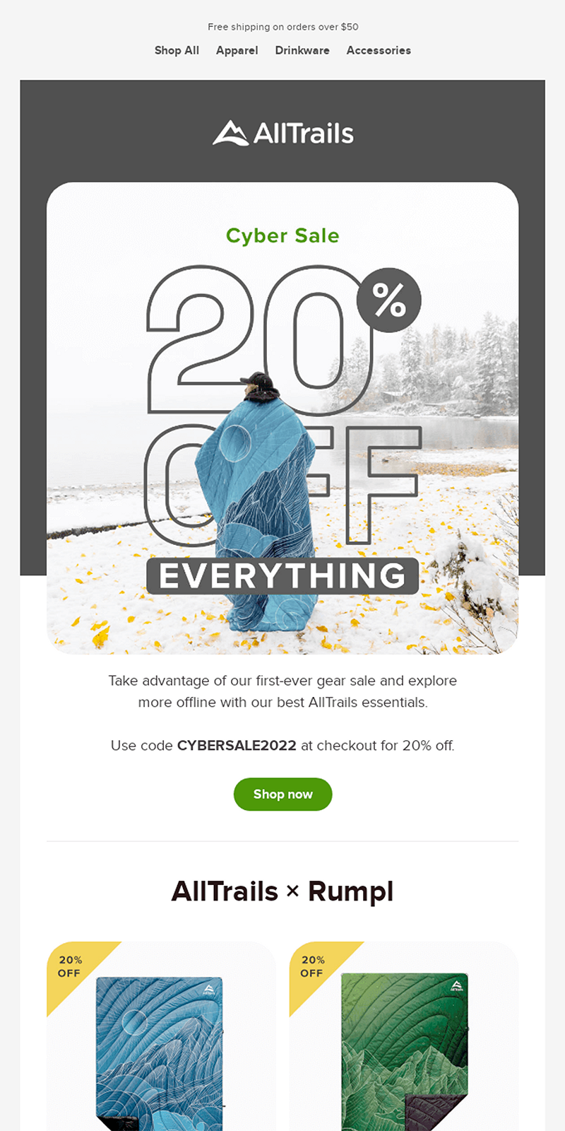 Onderwerp: Our first-ever sale on AllTrails Gear is happening now!