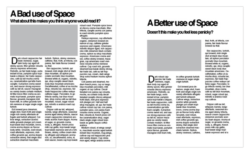 White spacing
