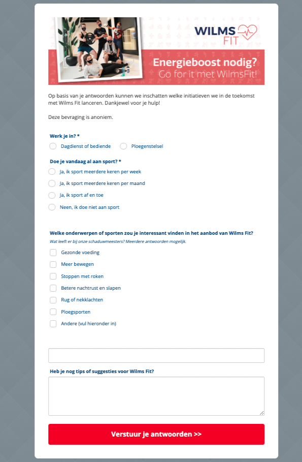 Team Wilms formulier – Wilms Fit